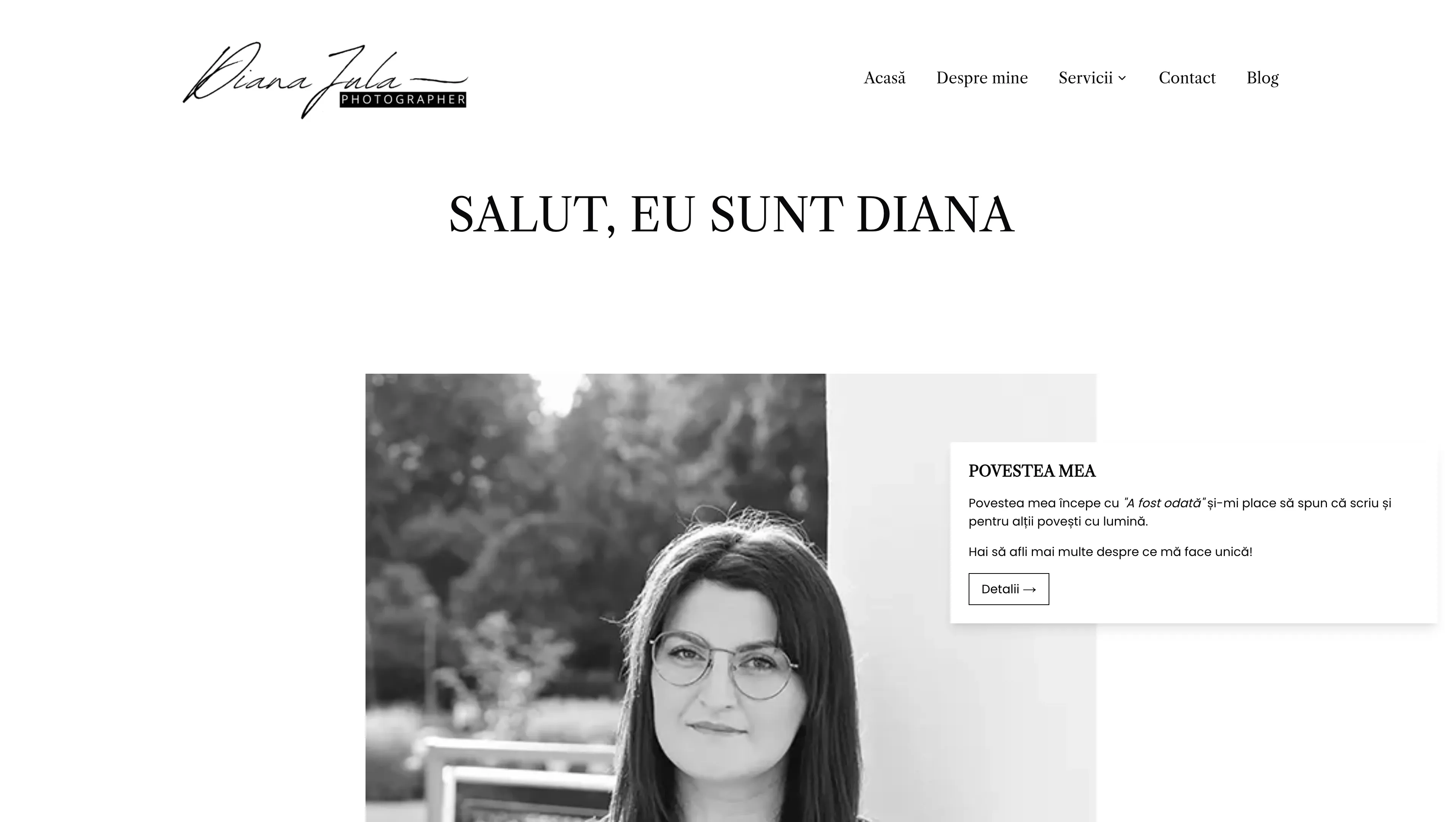 Pagina principală a site-ului dianajula.ro