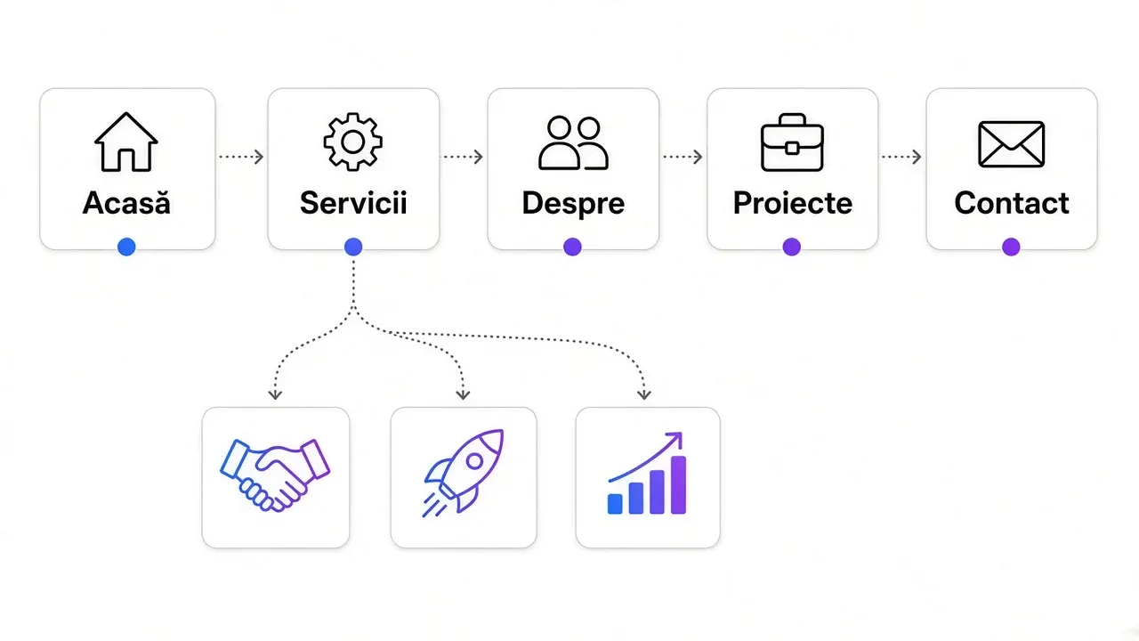 Structură recomandată pentru paginile unui site de prezentare