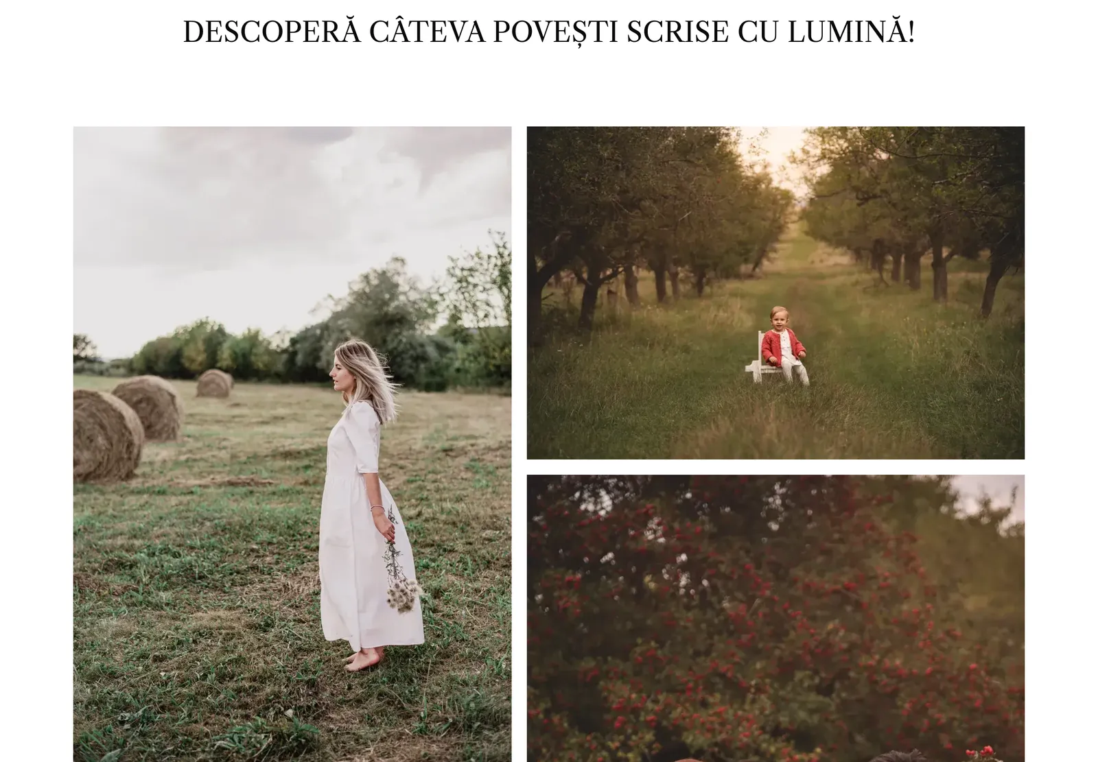 Galeria sesiunilor lifestyle, sub titlul „Descoperă câteva povești scrise cu lumină”
