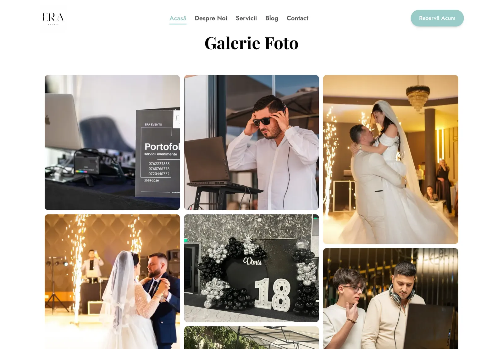 Galeria foto de pe pagina de start era-events.ro, cu fotografii de la nunți, un majorat și Andrei Ene la pupitru