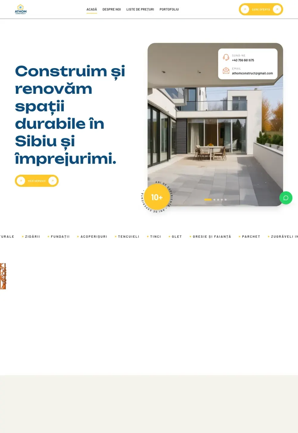 Firmă de construcții: athomconstruct.ro